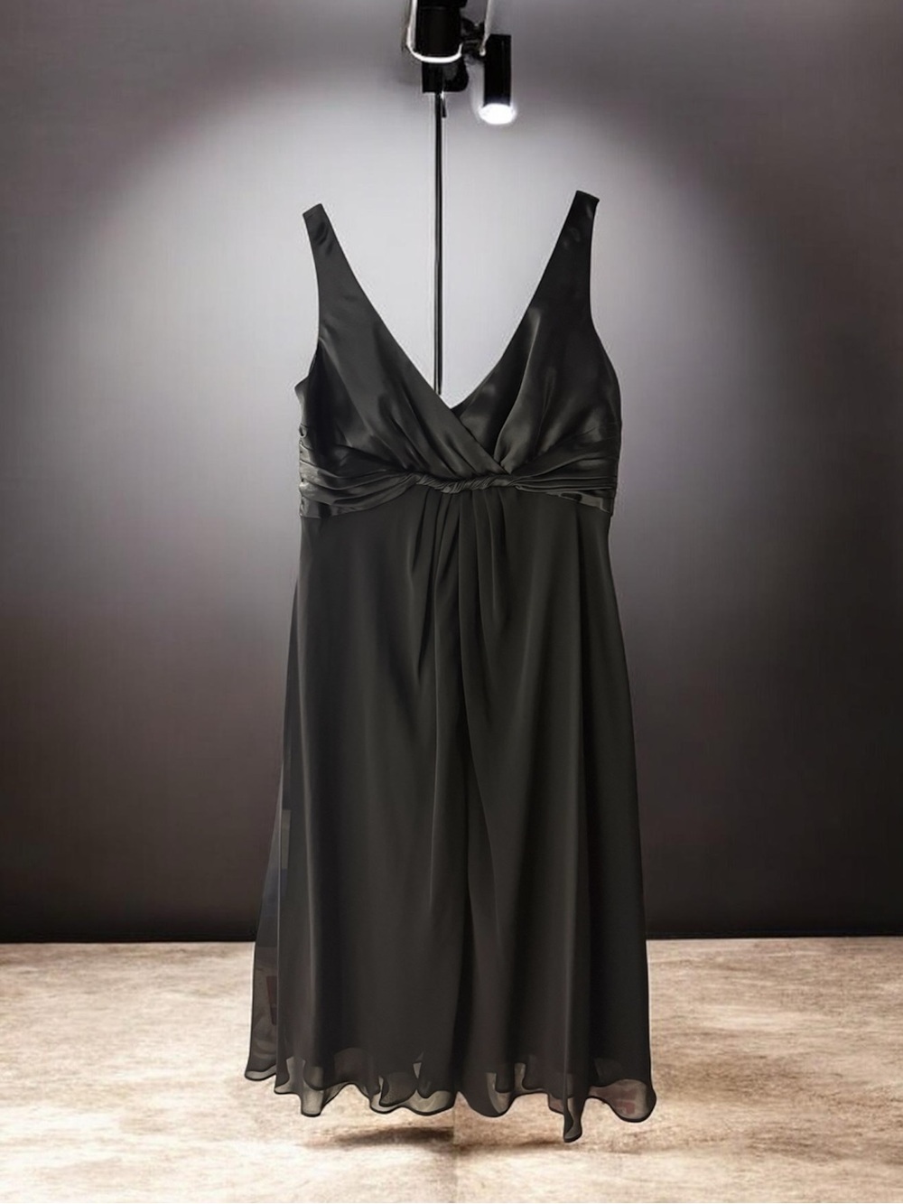 Jones New York Sateen Fit and Flare Black Dress Size 8